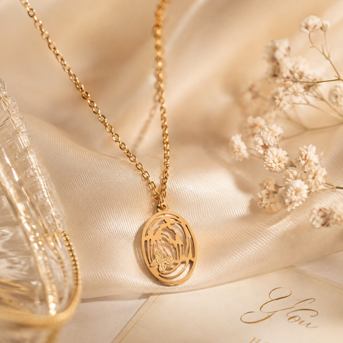 Golden Garden Locket Pendant Chain