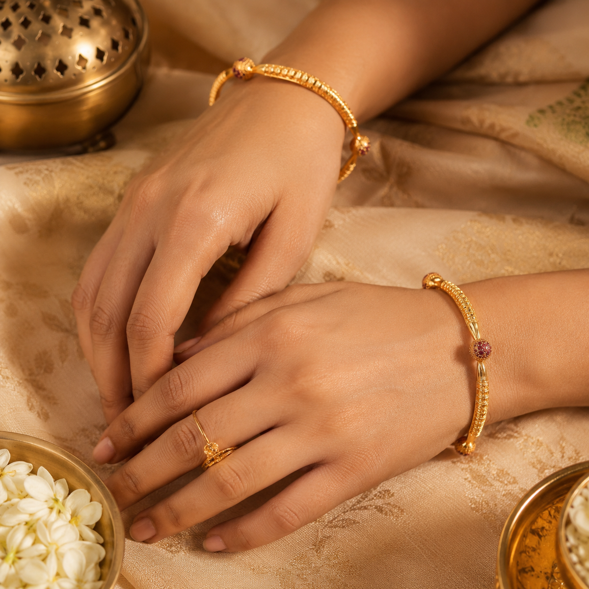 Aarna Ruby Orb Bangles