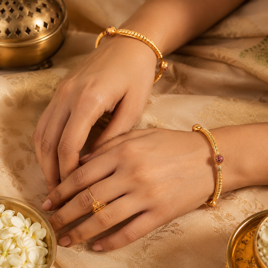 Aarna Ruby Orb Bangles