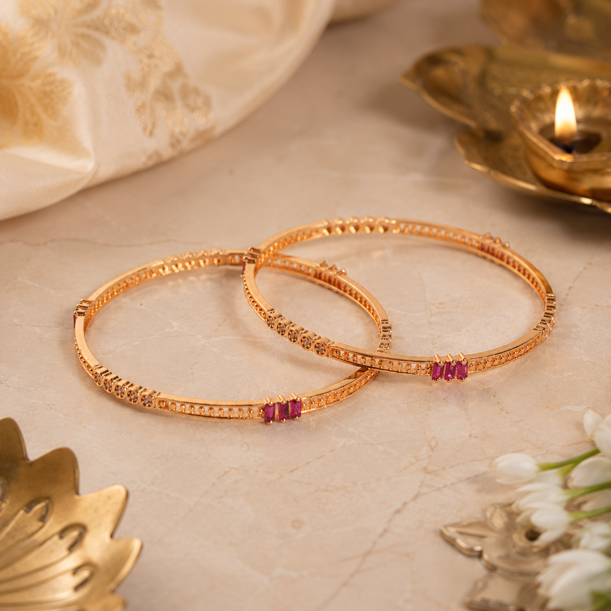 Crimson Aura Bangles