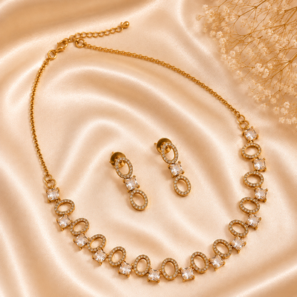 Crystal Circle Necklace Set