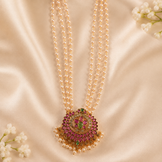 Padmavalli Pearl Necklace Set